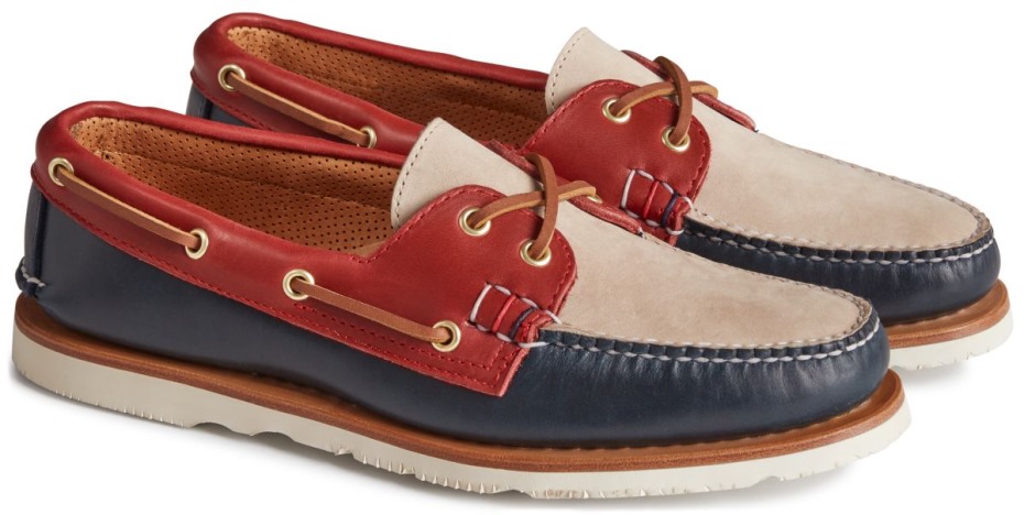 Copa De Oro Sperry Hecha A Mano En Maine, Auténtico Y Original, Náutico Tritono, Azul Marino, Rojo, Marfil
