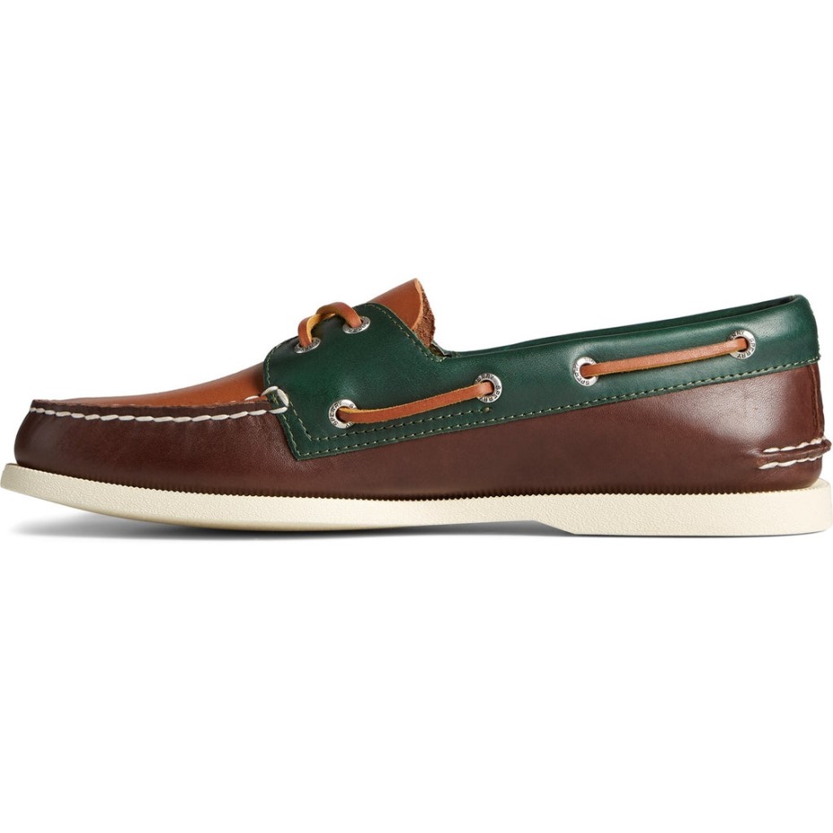 Zapatos De Hombre Sperry Con 2 Ojales Originales Auténticos Marrones