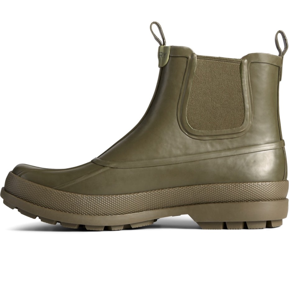 Sperry Cold Bay - Botas Chelsea De Goma Para Hombre, Color Verde Oliva