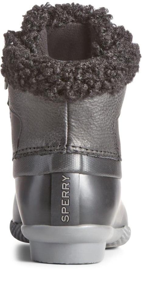 Bota De Pato De Cuero Alpino De Agua Salada Sperry Negro