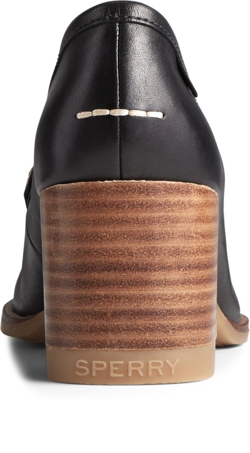 Mocasines De Cuero Con Tacón Penny Seaport Sperry Negro