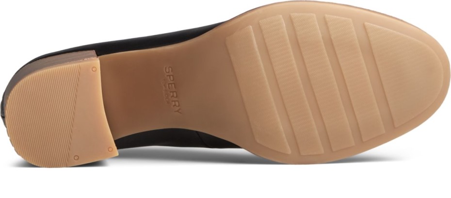 Mocasines De Cuero Con Tacón Penny Seaport Sperry Negro