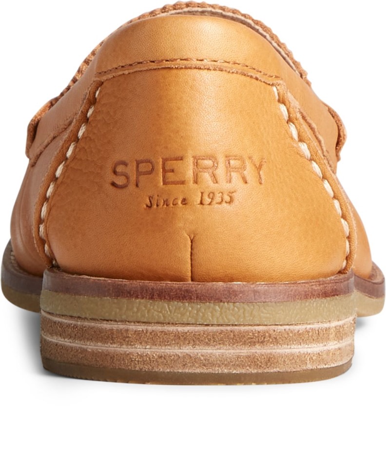 Sperry Seaport Penny Mocasín De Cuero Tostado