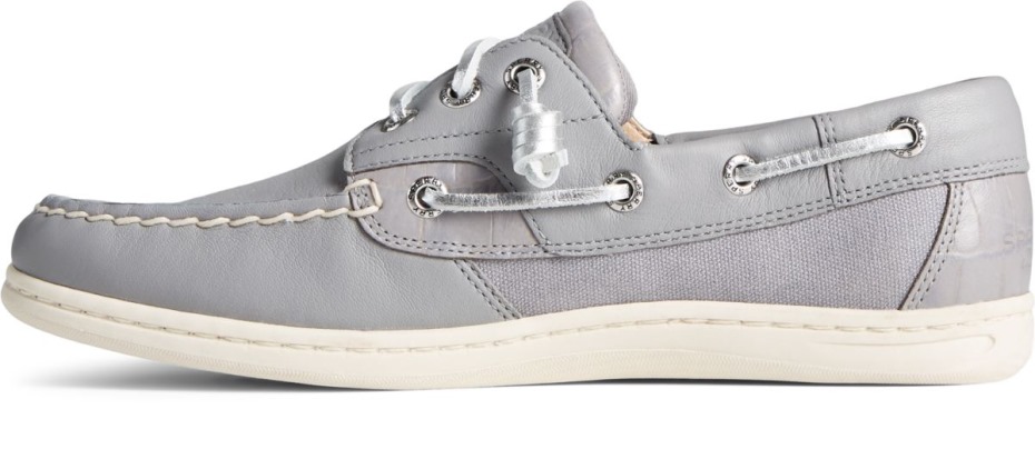 Náutico De Piel De Cocodrilo Con Pez Cantor Sperry Gris