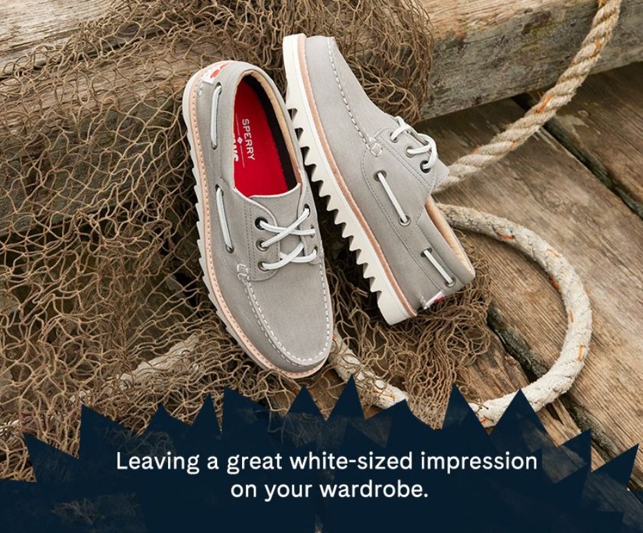 Sperry Sperry X Mandíbulas Auténtico Original Náutico De 3 Ojales Gris