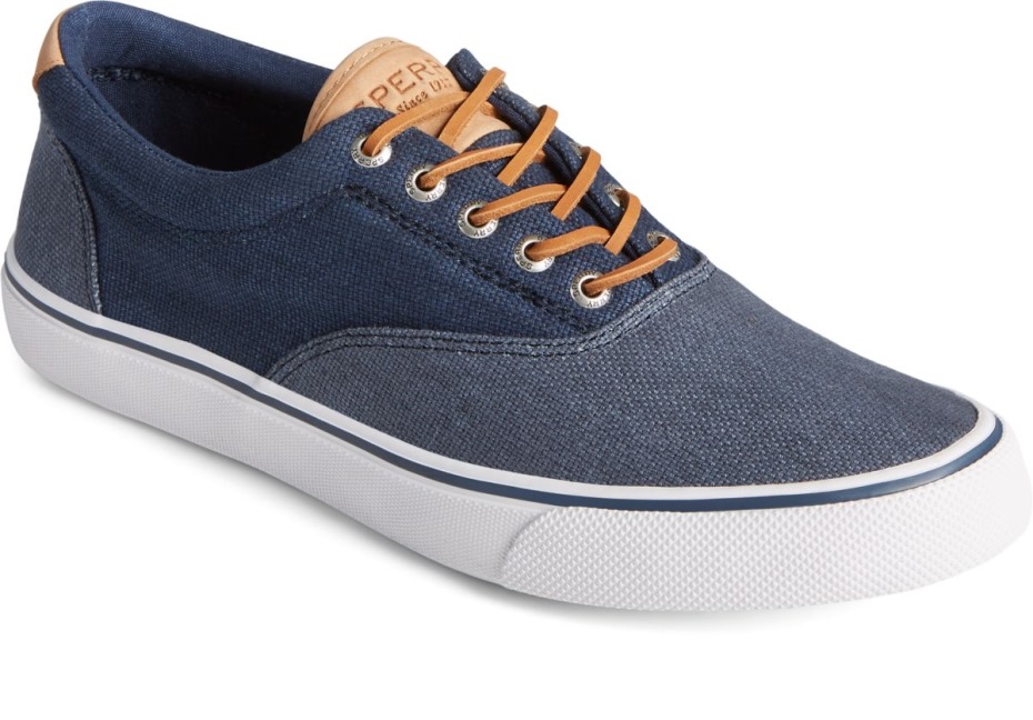 Zapatillas Sperry Striper Ii Cvo De Lona Cerosa Tonal Azul Marino