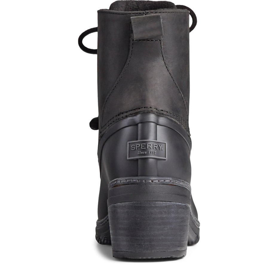 Botines Mujer Tacón Agua Salada Sperry Negro