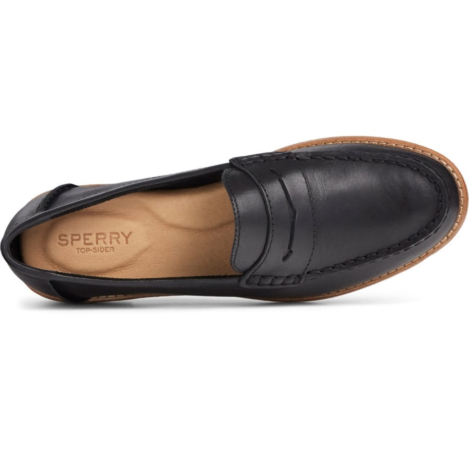 Mocasines Mujer Seaport Penny Negro Sperry