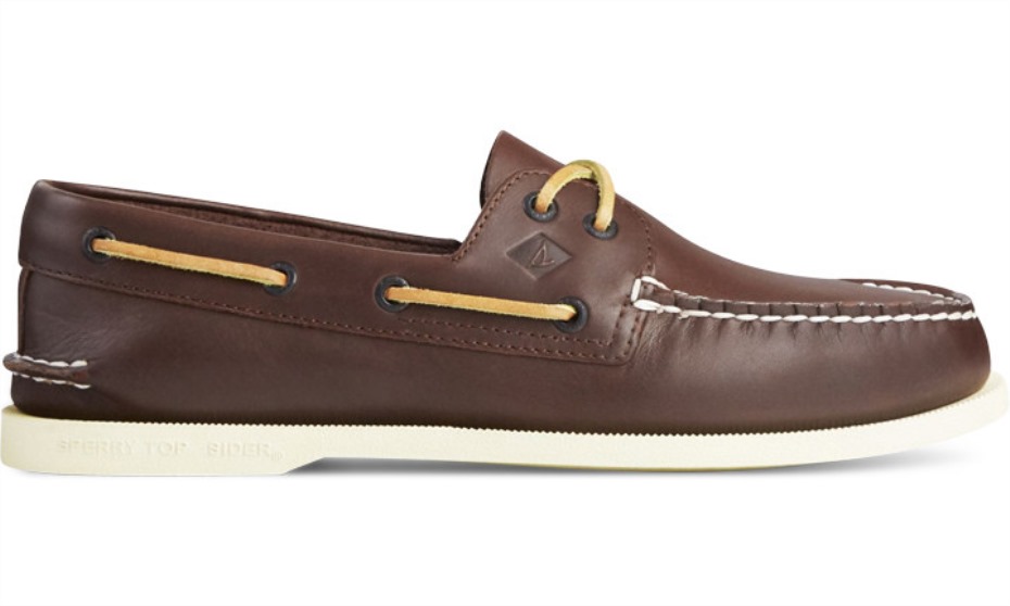 Náutico Ancho De 2 Ojales Original Auténtico Para Hombre Marrón Sperry